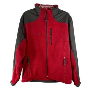 Free Country fleece Jacket Mens Outdoor Outerwear Red/Gray size large